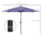Outsunny 10.7FT Patio Umbrella with 8 Ribs, Crank, Push Button Tilt, Air Vents, for Backyard, Deck and Lawn, Purple | The Comfy Couch Canada