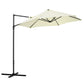 Outsunny 8.5FT Offset Patio Umbrella 360° Rotation Cantilever Roma Parasol Sun Shade Canopy Shelter Beige | The Comfy Couch Canada