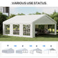 Outsunny 20x20ft Heavy Duty Carport Party Tent Outdoor Garage Patio Gazebo Canopy with Sidewalls White | The Comfy Couch Canada