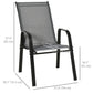 Outsunny Set of 4 Outdoor Dining Chairs, Heavy Duty Stackable Patio Dining Set with Armrests for Balcony Garden, Dark Grey | The Comfy Couch Canada