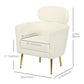 HOMCOM Barrel Accent Chair Removable Headrest Modern Armchair for Living Room Home Office Cream White | The Comfy Couch Canada