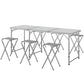 Outsunny 6-Person Folding Picnic Table Set: Portable Camping Table and Chairs with Aluminum Frame, Ideal for Outdoor - Grey | The Comfy Couch Canada