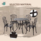 Outsunny 5 Pieces Outdoor Dining Set, Cast Aluminium Patio Table and Chairs with Parasol Hole, Patio Dining Set for 4, Brown | The Comfy Couch Canada
