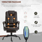 Vinsetto Reclining Office Chair with 7-Point Vibrating Massage Footrest Adjustable Height Swivel Chair Brown | The Comfy Couch Canada
