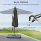 Outsunny Offset Patio Umbrella: 9.6ft Banana Cantilever Hanging Parasol with Base Crank Black | The Comfy Couch Canada