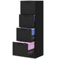 HOMCOM 4 Drawer Filing Cabinet with Lock, Office Storage Cabinet with Adjustable Hanging Bars for A4 Letter Size Files, Black | The Comfy Couch Canada