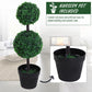 Outsunny 2 Ball Topiary Tree in Pot for Home Decor, Artificial Plant for Home Office, Living Room Decor, Dark Green | The Comfy Couch Canada