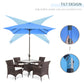 Outsunny 6.5x10ft Rectangle Aluminum Tilt Patio Umbrella Garden Market Parasol Outdoor Sunshade Canopy with Crank(Blue) | The Comfy Couch Canada