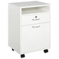 HOMCOM Lockable Filing Cabinet: 24" Vertical Mobile Cabinet for Secure Office Storage, White.
