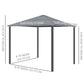 Outsunny 10x10 ft Hard Top Gazebo Canopy Heavy Duty Shelter Sun Shade Beige Coffee with Curtain | The Comfy Couch Canada
