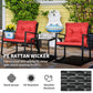 Outsunny 3 Pieces Rocking Bistro Set, Outdoor Wicker Patio Furniture with Glass Coffee Table and Outside Rocking Chairs for Porch | The Comfy Couch Canada