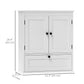 HOMCOM Medicine Cabinet with Adjustable Shelf, Bathroom Wall Cabinet Bathroom Cabinet with Recessed Panels, White | The Comfy Couch Canada