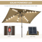 Outsunny Patio Umbrella 6.5x10ft Rectangle Solar LED Outdoor Parasol Aluminum Tilt Market Umbrella Light Coffee | The Comfy Couch Canada