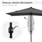 Outsunny 6x10FT Rectangular Patio Umbrella: Solar LED Lights Tilt Crank Outdoor Shade Dark Grey | The Comfy Couch Canada