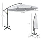 Outsunny 11FT White Offset Patio Umbrella Cantilever Easy Tilt Cross Base 8 Ribs Sun Shade for Garden | The Comfy Couch Canada