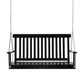 Outsunny 2-Seater Patio Swing Chair, Fir Wooden Porch Swing with Slatted Design, Hanging Chains for Outdoor, Garden, Black | The Comfy Couch Canada