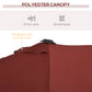 Outsunny Double Sided Patio Umbrella with Adjustable Height Tilt Function Vents 12 Ribs for Outdoor Garden Deck Pool Wine Red | The Comfy Couch Canada