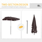 Outsunny 7x4ft Rectangle Patio Umbrella: Aluminum Tilt UV Protection Sun Shade for Outdoor, Coffee | The Comfy Couch Canada