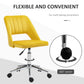 Vinsetto Mid Back Office Chair Velvet Fabric Swivel Scallop Shape Computer Desk Chair, Yellow | The Comfy Couch Canada
