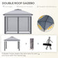 Outsunny Pop Up Gazebo 11x11 with Double Roof, Zippered Mesh Sidewalls, Adjustable Height & Carry Bag - Perfect for Outdoor Events | The Comfy Couch Canada