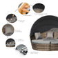 Outsunny 4-Piece Outdoor Lounge Set with Cushioned Daybed Round Sofa Bed Patio Furniture with Canopy Coffee Table Grey | The Comfy Couch Canada