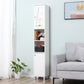 kleankin Tall Narrow Bathroom Cabinet: Freestanding Tower with Mirror, Adjustable Shelves & Space-Saving Design, White Elegant Unit | The Comfy Couch Canada