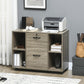 Vinsetto Mobile Lateral Filing Cabinet with Lockable Drawer Wheels Open Shelves for Office Documents Grey | The Comfy Couch Canada