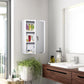 kleankin Secure Wall Medicine Cabinet: 3-Tier Lockable Steel Cabinet with 2 Keys for Bathroom Safety, White | The Comfy Couch Canada