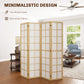 HOMCOM 4 Panel Room Divider, 5.6 ft Folding Wall Divider Room Partition for Home Office, Bedroom, Living Room | The Comfy Couch Canada