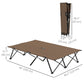 Outsunny 76" Two Person Folding Camping Cot Outdoor Portable Double Cot Wide Military Sleeping Bed w/ Carrying Bag Khaki | The Comfy Couch Canada