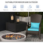Outsunny Patio Wicker Adirondack Chair, Outdoor Rattan Muskoka Chair with Cushions for Patio, Garden, Backyard Turquoise | The Comfy Couch Canada