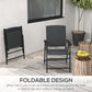 Outsunny 2PC Outdoor Wicker Dining Chairs Steel Frame Patio Furniture Black | The Comfy Couch Canada