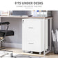 Vinsetto 2 Drawer Wood Mobile File Cabinet with Lock Office Filing Storage Locking Wheels Home Study White | The Comfy Couch Canada