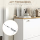 HOMCOM Narrow Shoe Storage Cabinet 3 Flip Drawers Adjustable Shelves Organizer for 24 Pairs White.