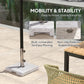 Outsunny Square Patio Umbrella Base, Outdoor Umbrella Stand with Handles 2 Adjustable Knobs, Heavy Duty Patio Umbrella Stand for Garden Deck Poolside, Grey | The Comfy Couch Canada