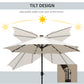 Outsunny 9ft Solar LED Patio Umbrella: Cream Outdoor Tilt Canopy with 24 Lights for Nighttime Ambiance | The Comfy Couch Canada