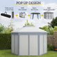 Outsunny Pop Up Hexagon Patio Gazebo 13x13ft Double Roof Outdoor Instant Shelter Garden with Netting Grey | The Comfy Couch Canada