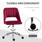 Vinsetto Velvet Office Chair Mid Back Swivel Scallop Shape Computer Desk Chair Red | The Comfy Couch Canada