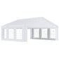 Outsunny 20x20ft Heavy Duty Carport Party Tent Outdoor Garage Patio Gazebo Canopy with Sidewalls White | The Comfy Couch Canada