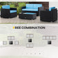 Outsunny 4PC Sky Blue Patio Wicker Sofa Set Outdoor PE Rattan Conversation Furniture with Tempered Glass Table-top | The Comfy Couch Canada