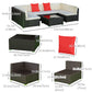 Outsunny 7 Pieces Patio Furniture Set, Rattan Outdoor Conversation Set Garden Wicker Sofa Set Sectional Furniture w/Cushion | The Comfy Couch Canada