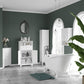 kleankin Tall Bathroom Storage Tower: Freestanding Cabinet with Adjustable Shelves & Cupboards, Pure White | The Comfy Couch Canada