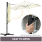 Outsunny 8.5FT Offset Patio Umbrella 360° Rotation Cantilever Roma Parasol Sun Shade Canopy Shelter Beige | The Comfy Couch Canada