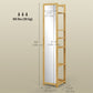 HOMCOM 6-Tier Bamboo Bathroom Shelves with Mirror, Freestanding Bathroom Rack with 6 Slatted Shelves, Nature Wood | The Comfy Couch Canada