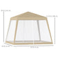 Outsunny 10x10ft Party Tent Canopy with Netting, Patio Screen House Slant Leg Outdoor Gazebo Sun Shade Shelter, Khaki | The Comfy Couch Canada