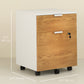 HOMCOM Small Filing Cabinet 2 Drawers Lockable Office Storage Hanging Bars A4 Legal Letter White Nature Wood Compact | The Comfy Couch Canada
