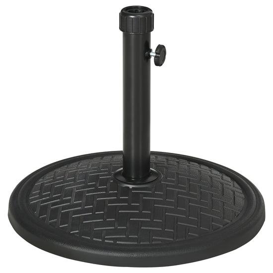 Outsunny 31lb Concrete Patio Umbrella Base: Outdoor Round Weight Stand for Lawn, Deck & Garden, Black | The Comfy Couch Canada