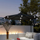 Outsunny 8.8FT Cantilever Patio Umbrella with Solar Powered LED Lights, Crank Handle, Cross Base for Outdoor Sun Shade, Grey | The Comfy Couch Canada