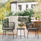 Outsunny 3 Piece Bistro Set, Wicker Outdoor Patio Furniture Set with Glass Top Table, Cushions for Balcony, Porch, Black | The Comfy Couch Canada