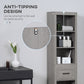 kleankin Narrow Bathroom Linen Cabinet: Drawer, 5-Tier Shelving & Tall Freestanding Towel Storage, Sleek Grey Design | The Comfy Couch Canada
